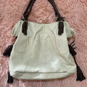 Used - New Directions Brown/Off White Satchel with Tassels
